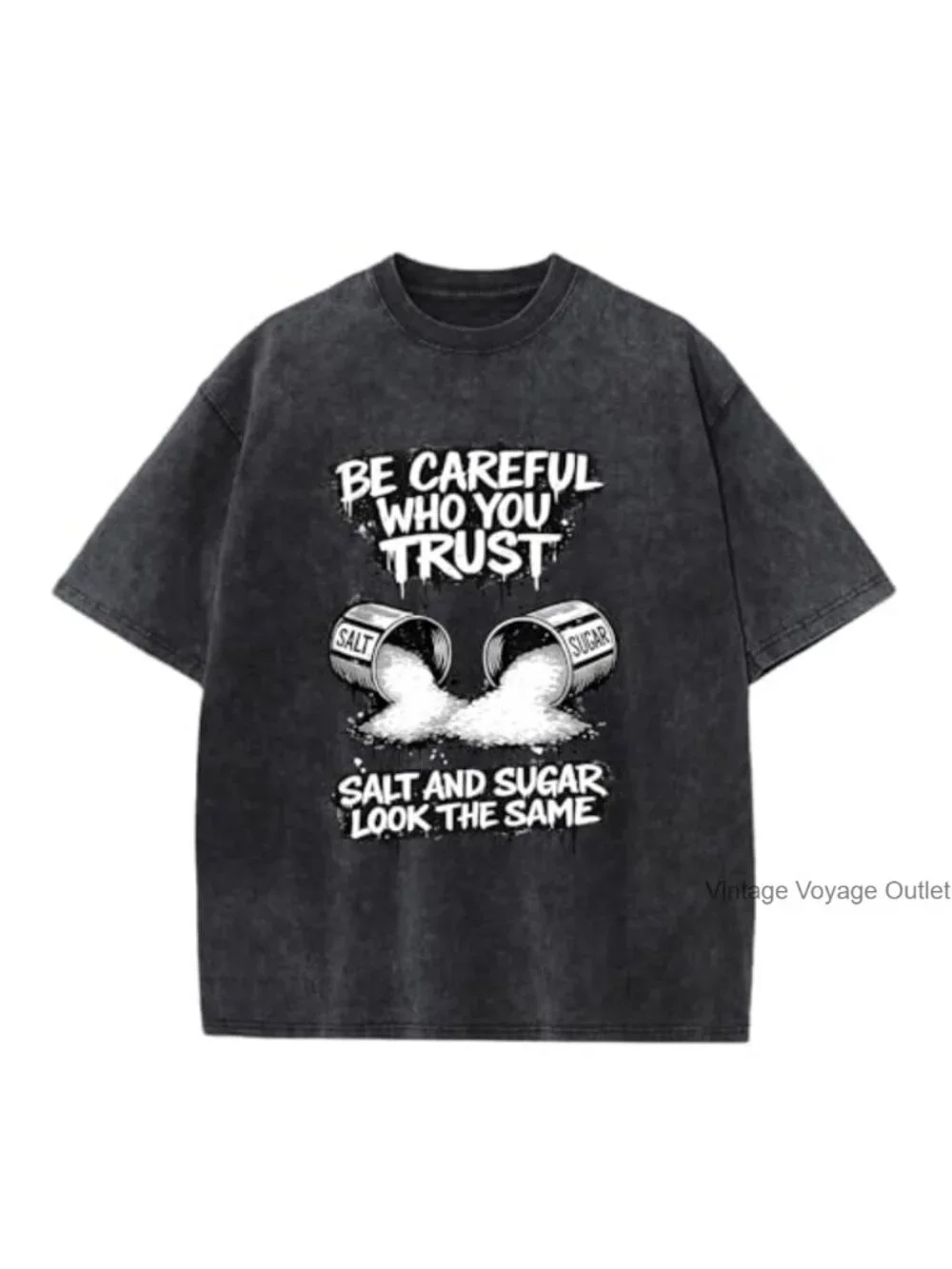 Oversized Graphic Tee Vintage Wash Cotton Streetwear Tee Men's Y2K Grunge Funny